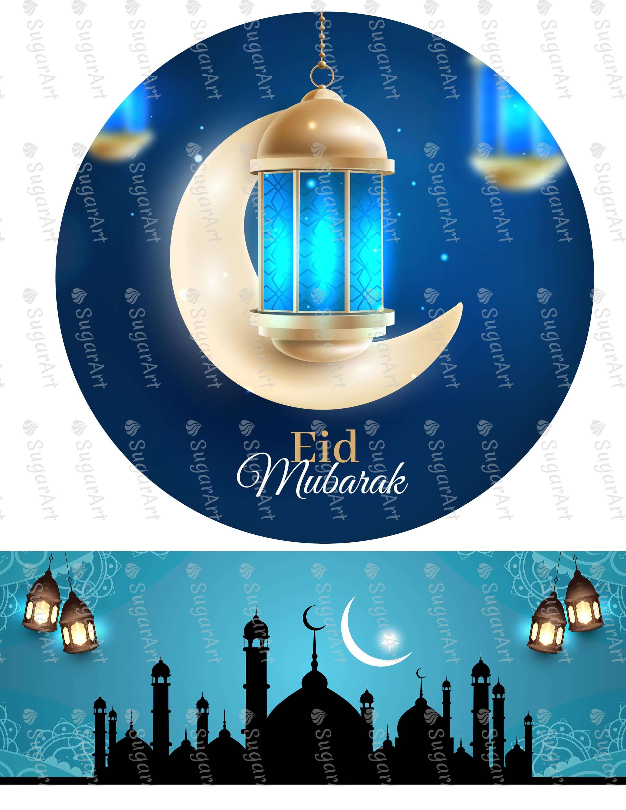 Elegant Islamic Eid Mubarak Set - Icing - ISA229.