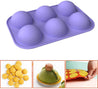 Purple Half Sphere Silicone Baking Mold - 6 Cavity 2" (5.2cm) each - BSUPP021.