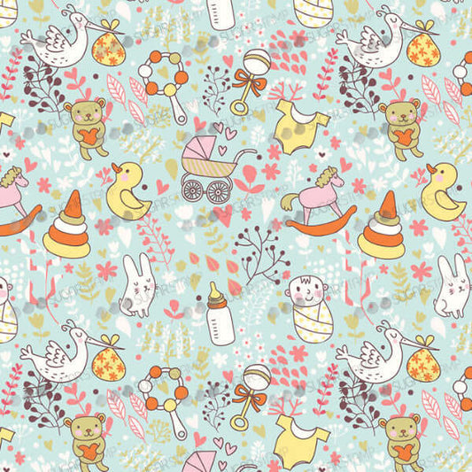 Meringue Transfer Sheets | Sugar Stamps | Especially for the newborn baby girl - B02M