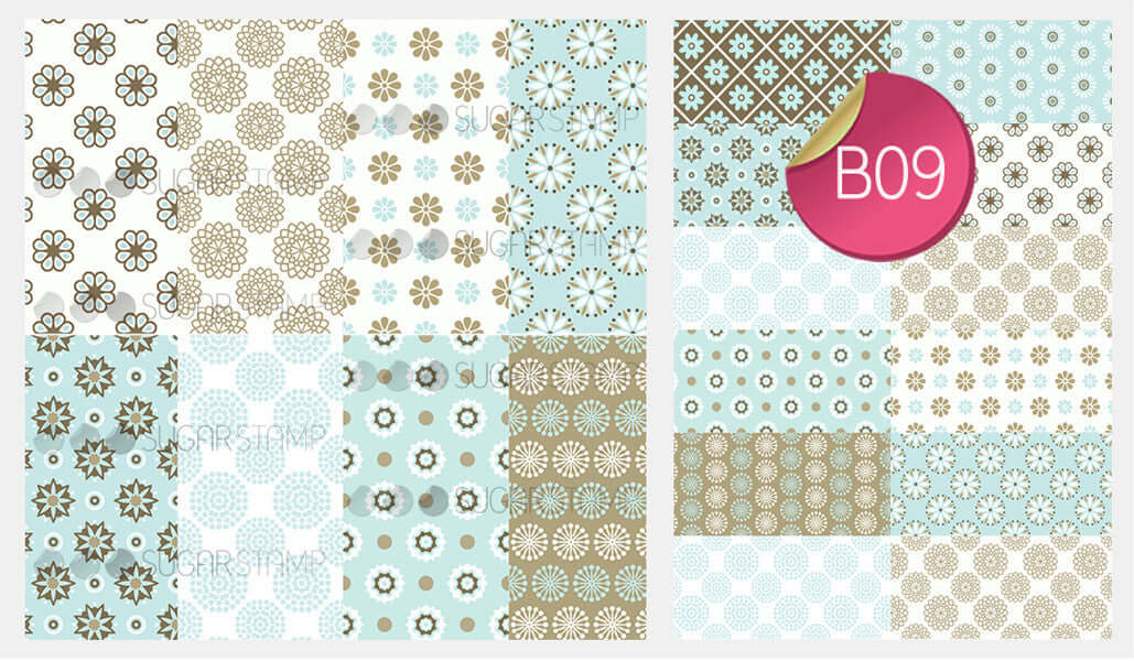 Meringue Transfer Sheets | Sugar Stamps | A gorgeous mix of colors and patterns - B09M
