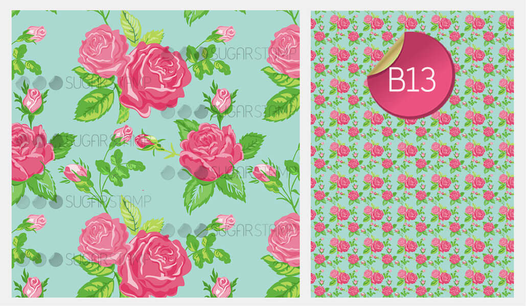 Meringue Transfer Sheets | Sugar Stamps | A beautiful floral pattern - B13M