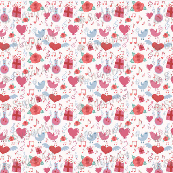 Romantic Valentine background - BSA001-Sugar Stamp sheets-Sugar Art