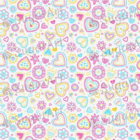 Hearts, Flowers, Background - BSA002-Sugar Stamp sheets-Sugar Art