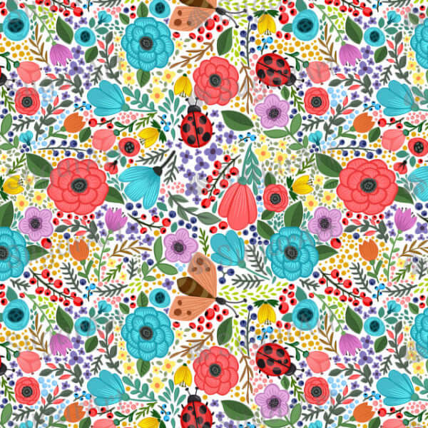 Colorful Summer Floral Background - BSA006-Sugar Stamp sheets-Sugar Art