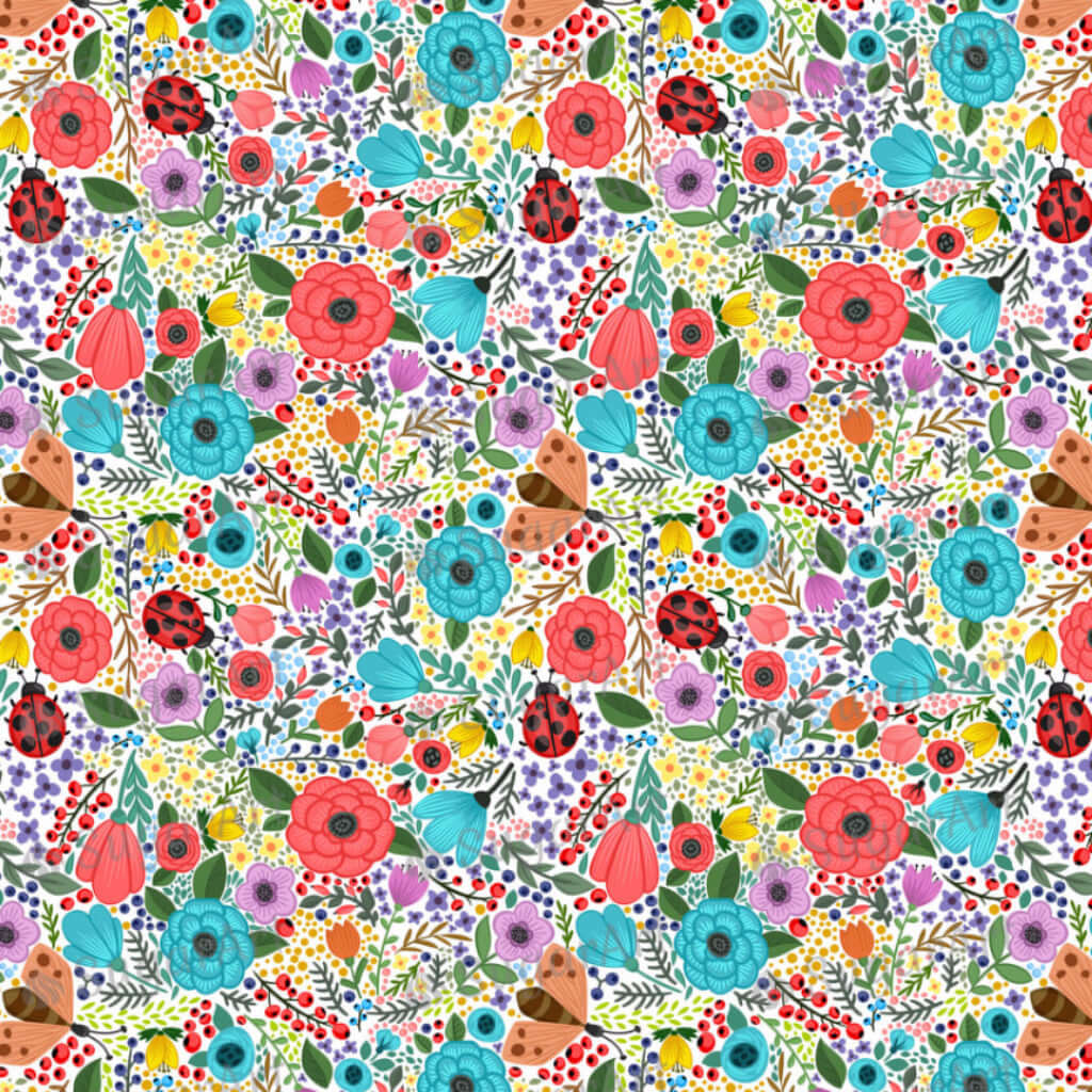 Colorful Summer Floral Background - BSA006-Sugar Stamp sheets-Sugar Art