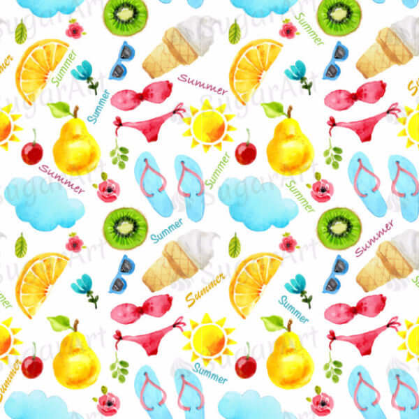 Summer is Here, Watercolour Background - BSA008-Sugar Stamp sheets-Sugar Art