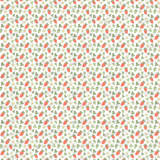 Pattern of Hand Drawn Strawberries and Flowers - BSA016-Sugar Stamp sheets-Sugar Art