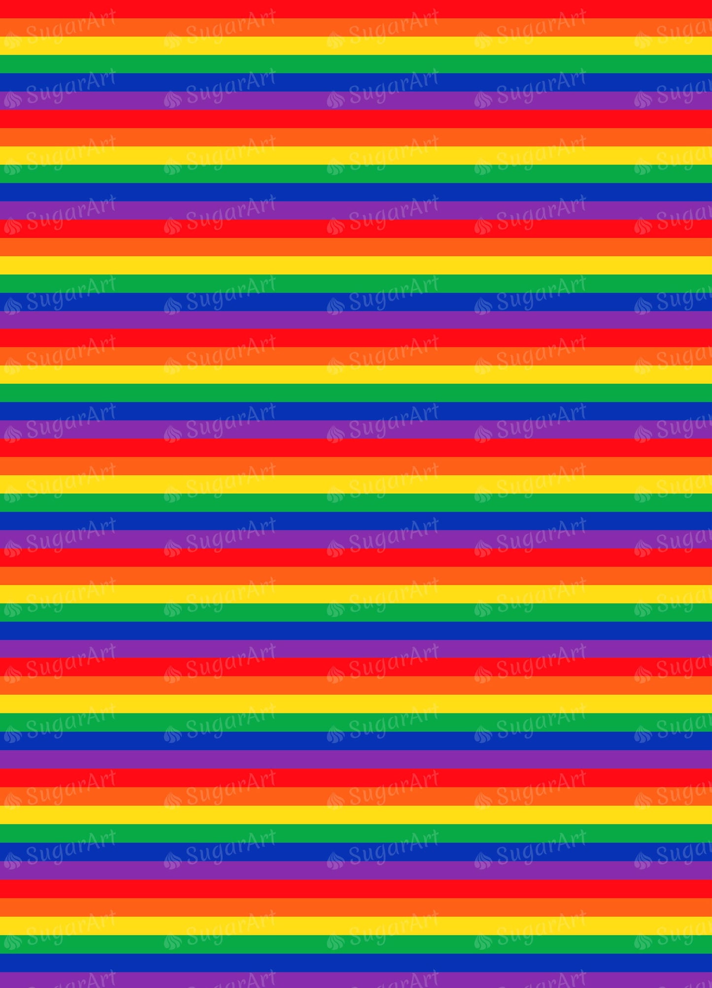 Rainbow Colourful Stripes Background - BSA021-Sugar Stamp sheets-Sugar Art