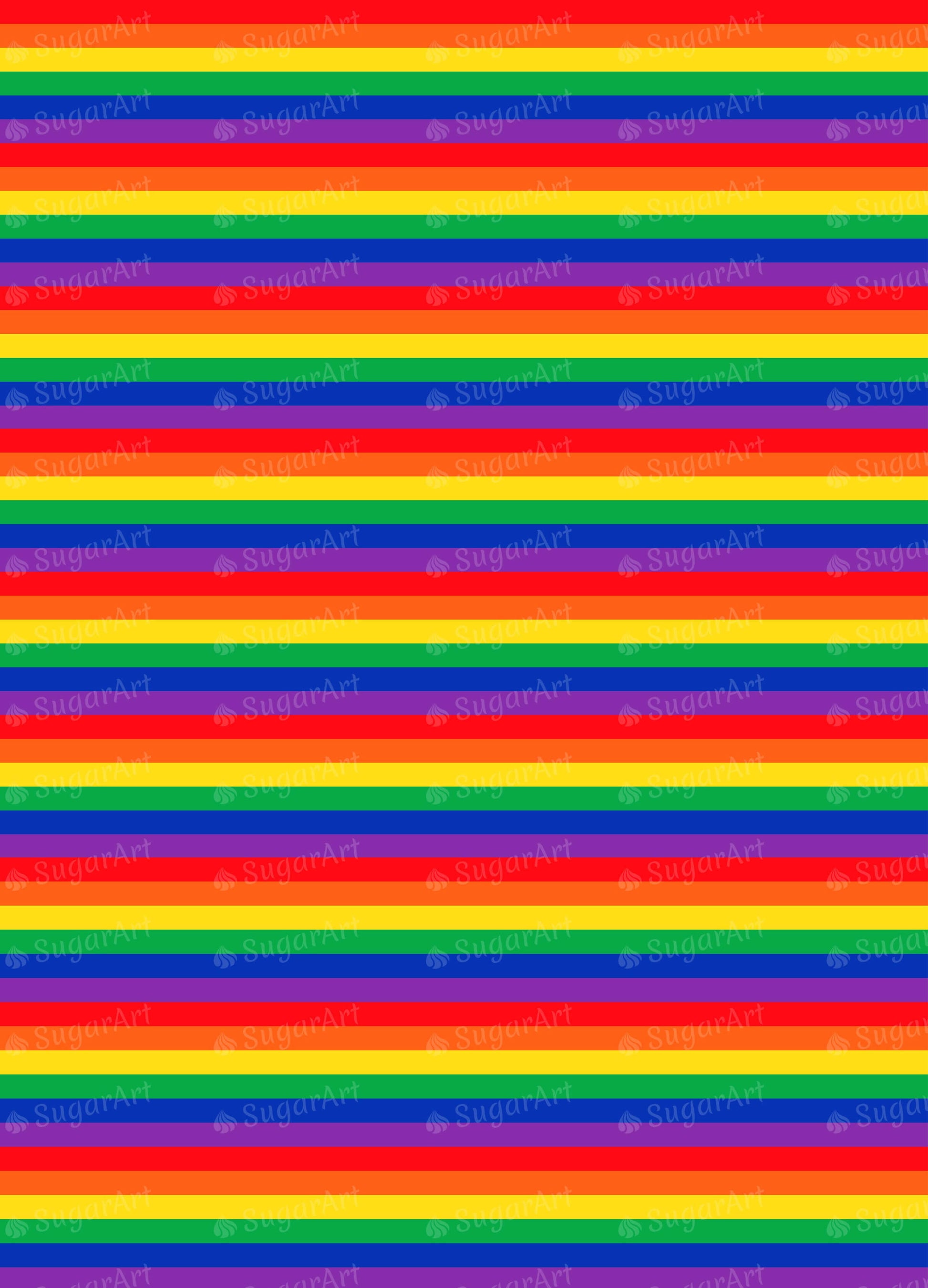 Rainbow Colourful Stripes Background - BSA021 – Sugar Art