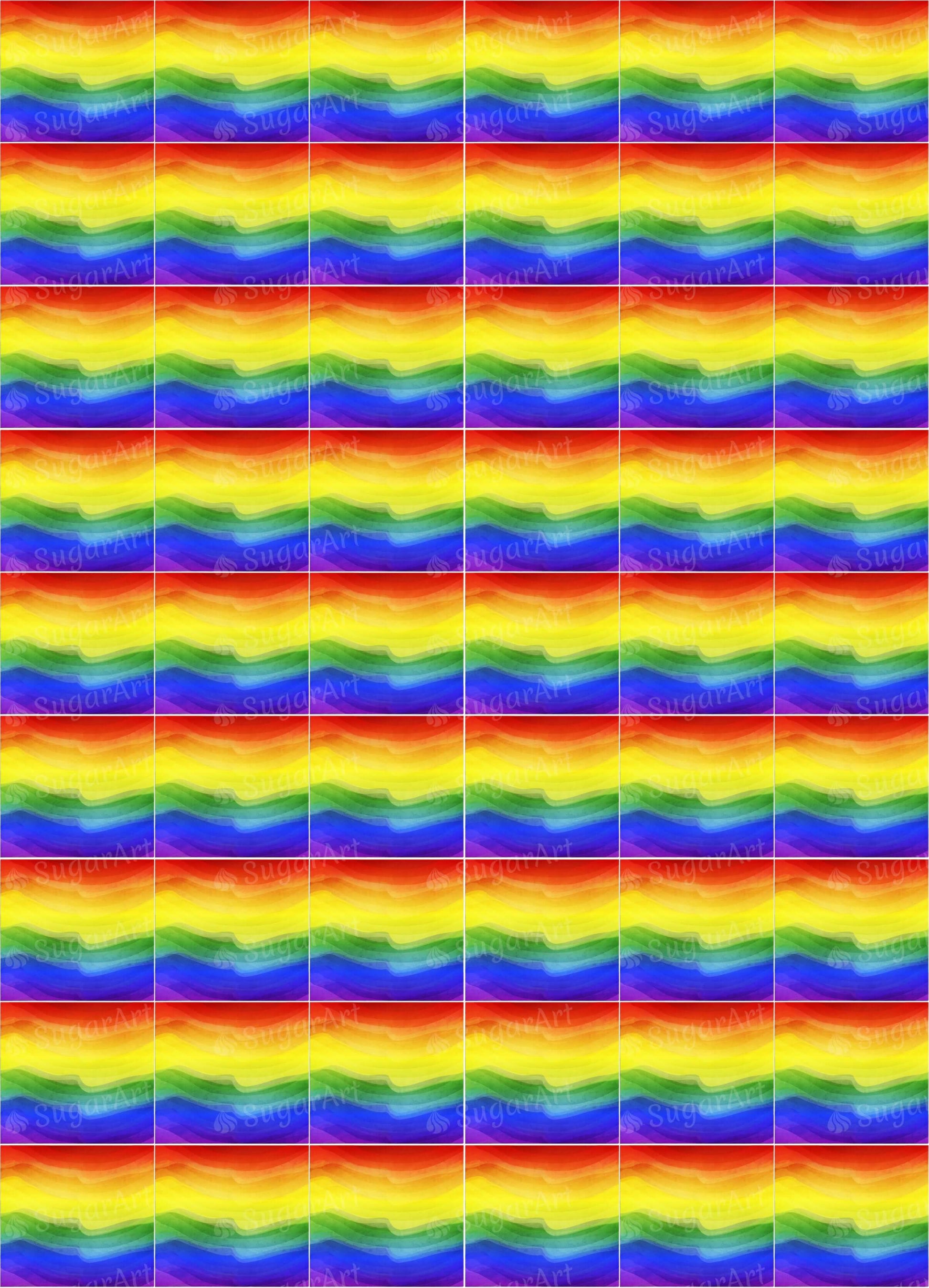 Rainbow Watercolor Waves Background - BSA022-Sugar Stamp sheets-Sugar Art