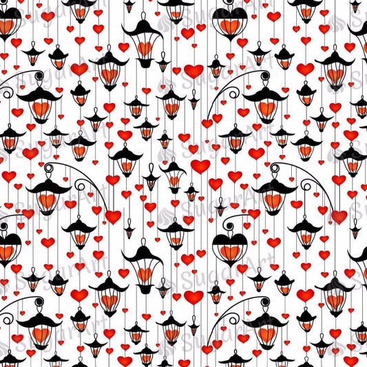 Hearts and Lamps Background - BSA027.