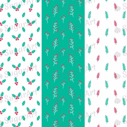 Christmas Patterns with Floral Elements - BSA036.
