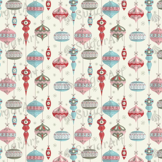 Watercolor Christmas Baubles Background - BSA038.