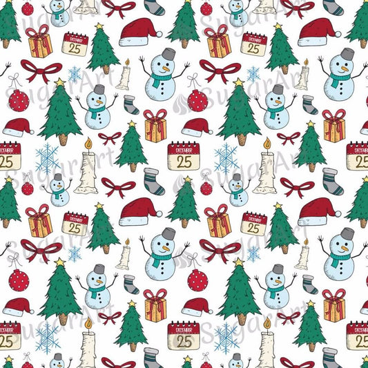 Merry Christmas Pattern, Doodle Style - BSA042.