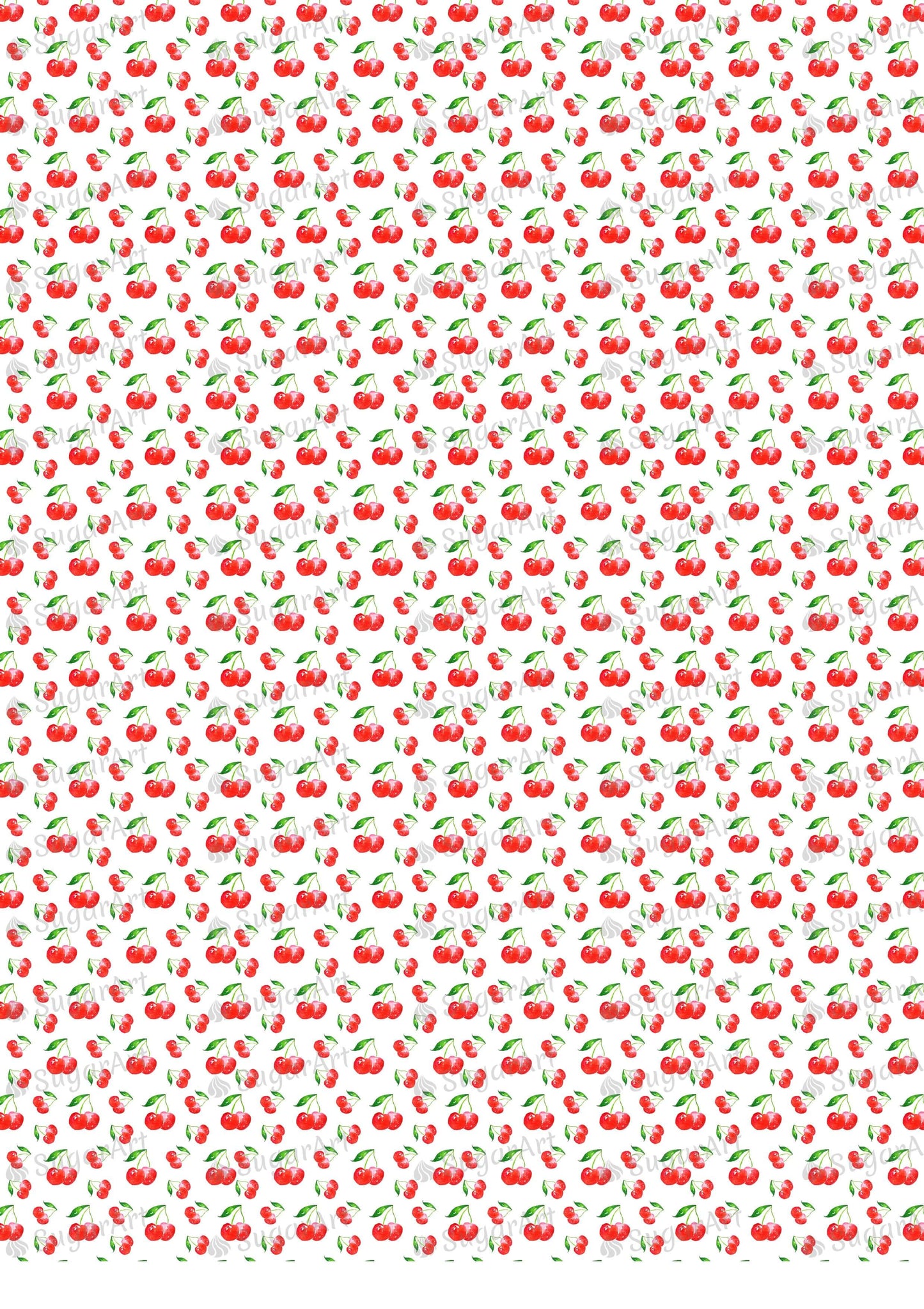 Watercolour Cherry Pattern - BSA055-Sugar Stamp sheets-Sugar Art
