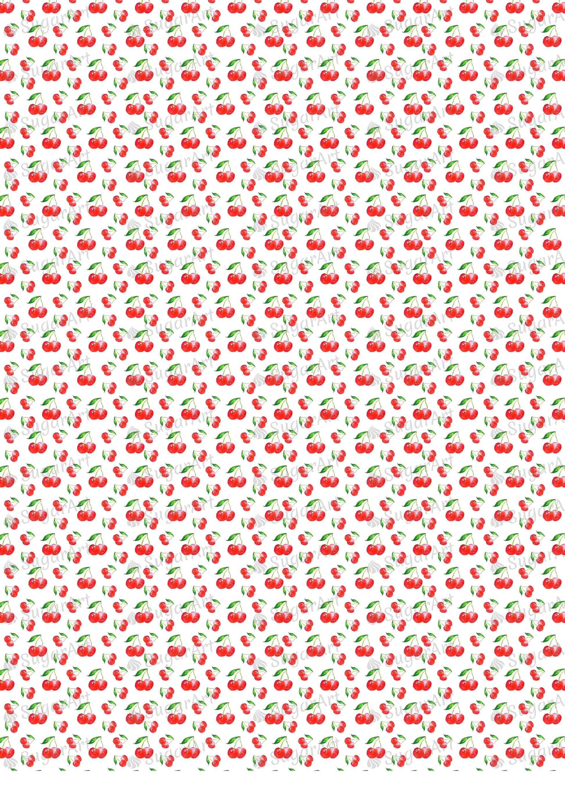 Watercolour Cherry Pattern - BSA055-Sugar Stamp sheets-Sugar Art
