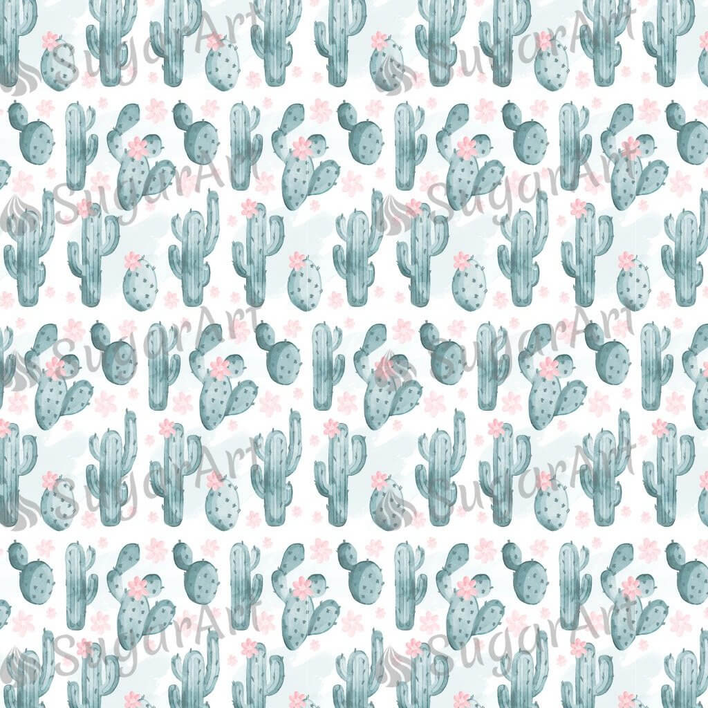 Cactus Pattern - BSA057-Sugar Stamp sheets-Sugar Art