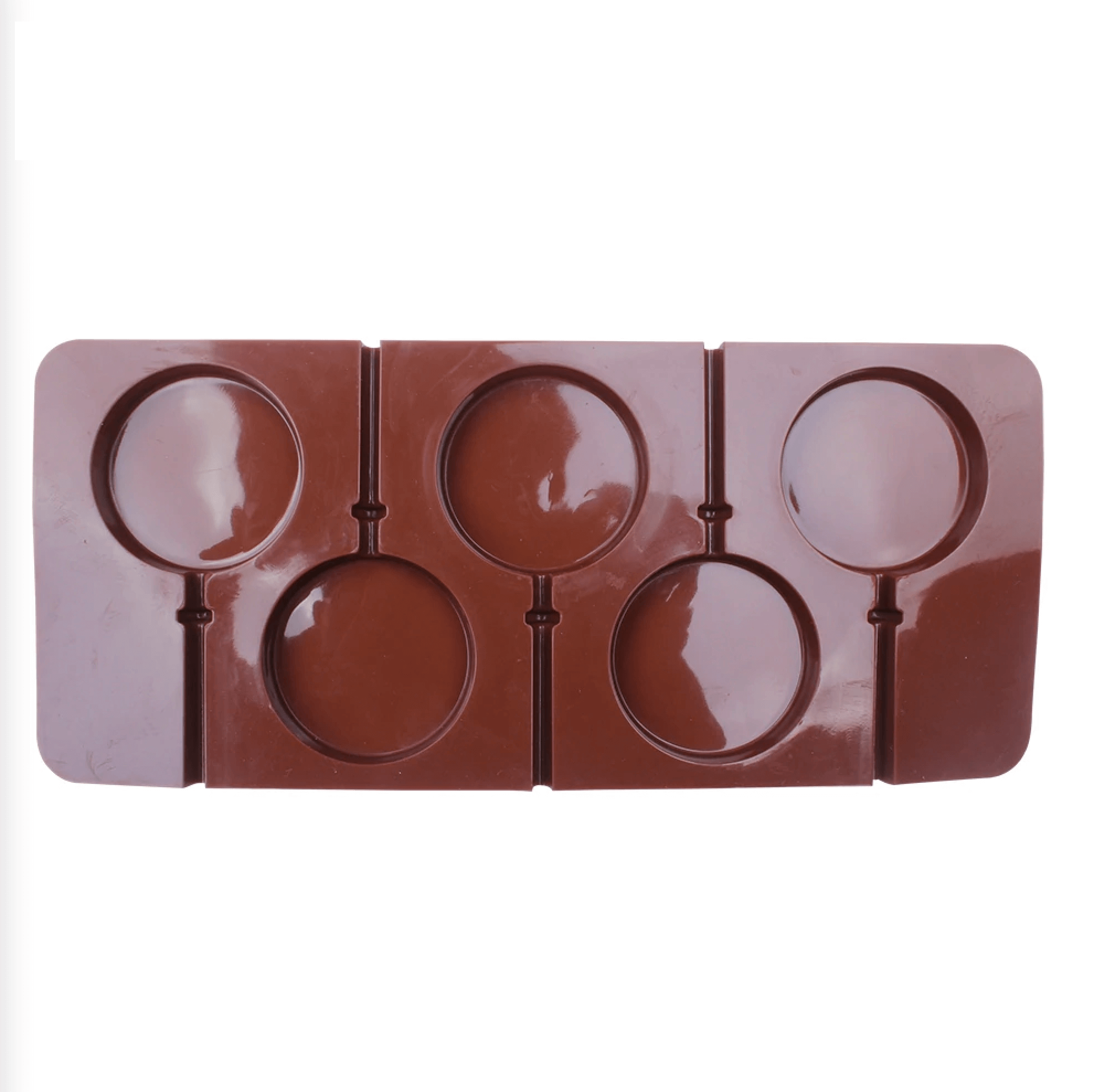 Brown Silicone Mold for Lollipops - 5 Cavity 2" (5cm) each - BSUPP026.