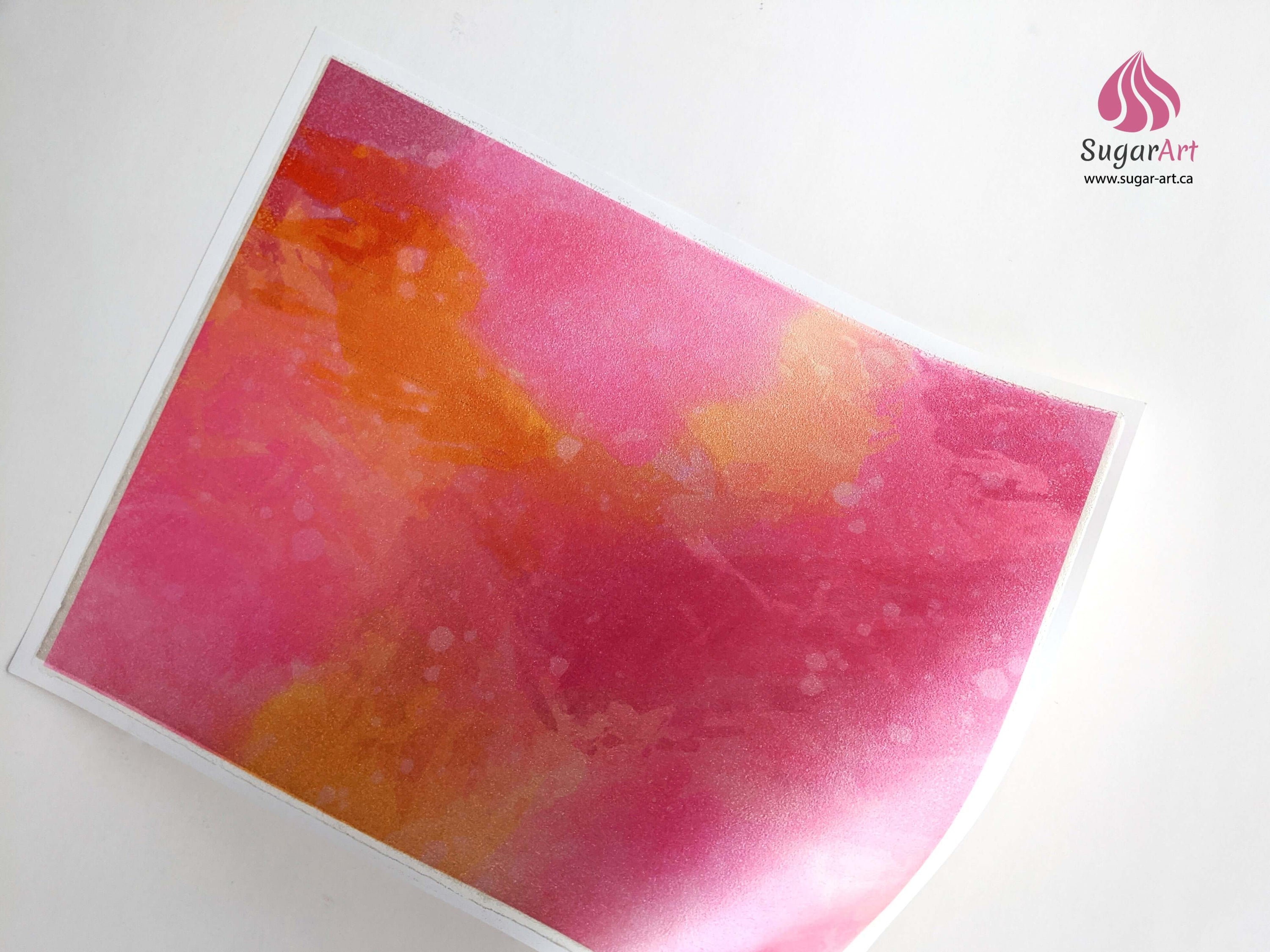 Juicy Pink Orange Watercolor - Edible Fabric - EF011.