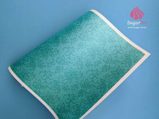 Floral Mint Lace Pattern - Edible Fabric - EF013.