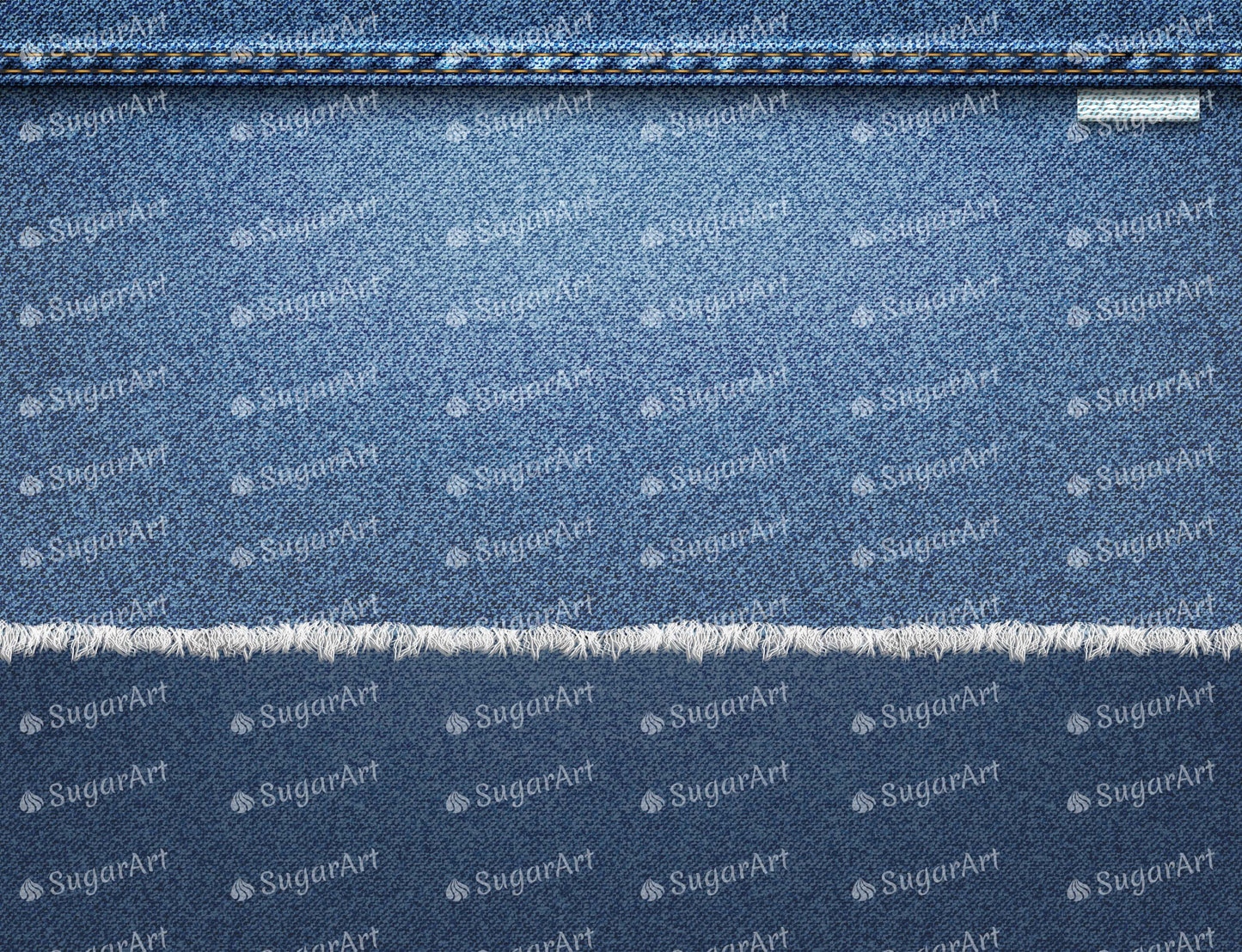 Denim Blue Jeans Realistic Fabric - Edible Fabric - EF024.