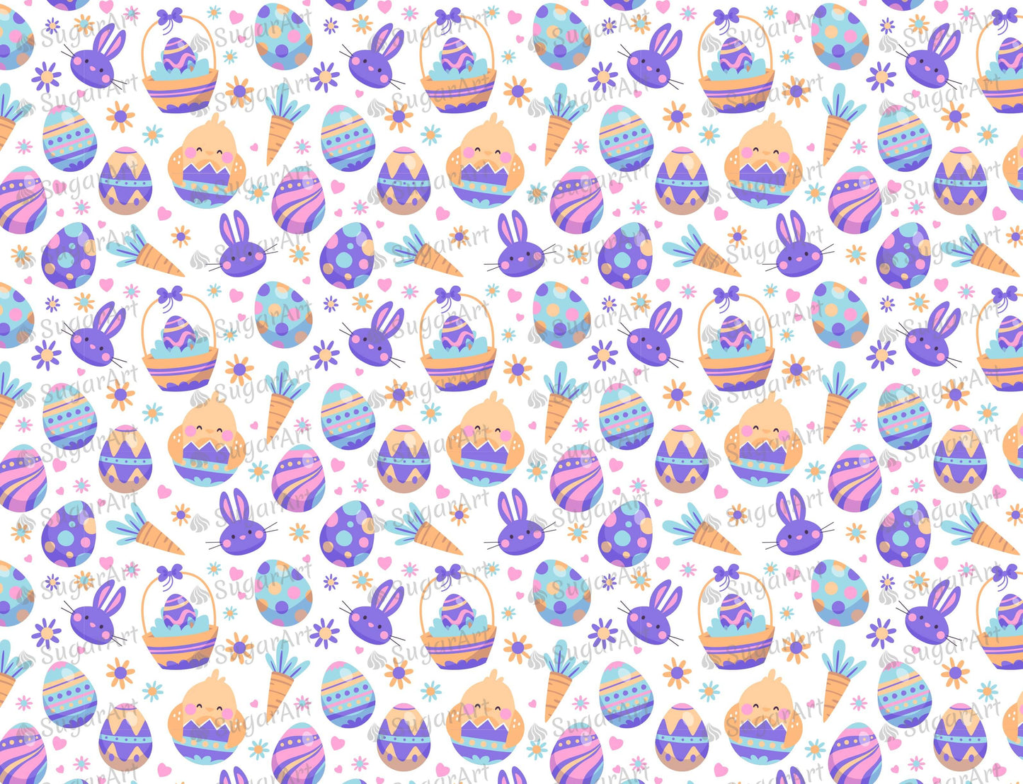 Cute Easter Pattern - Edible Fabric - EF038.