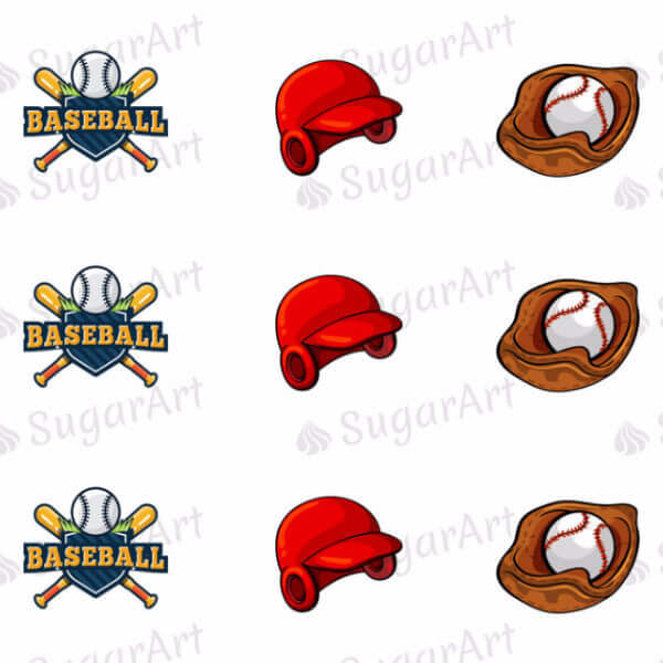 Baseball Sport Game - ESA005-Sugar Stamp sheets-Sugar Art