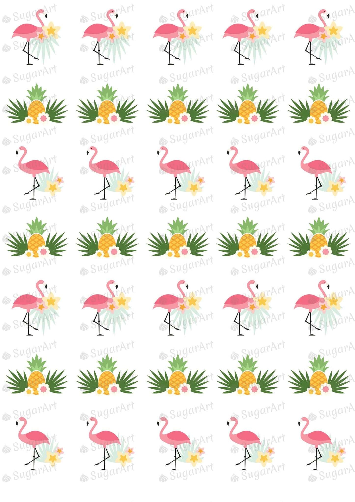 Flamingos and Pineapples, Hawaii - 1.5 inch - ESA006 – Sugar Art
