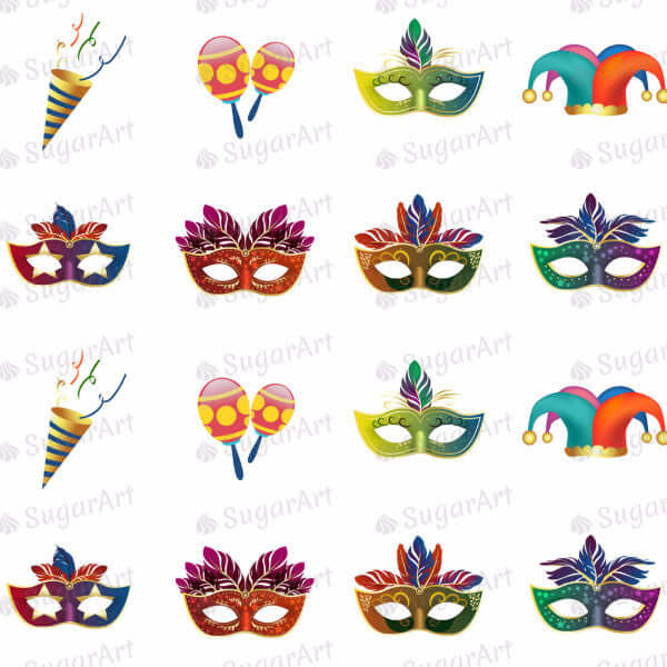 Colorful Carnival, Masks - 1.5 inch - ESA007 – Sugar Art