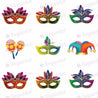 Colorful Carnival, Masks - 1.5 inch - ESA007-Sugar Stamp sheets-Sugar Art