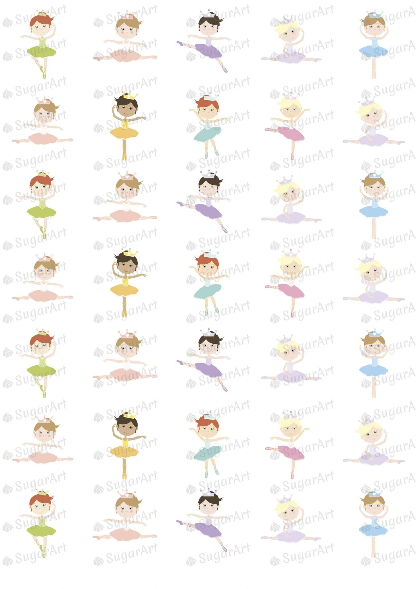 Lovely Ballerinas - 1.5 inch - ESA008-Sugar Stamp sheets-Sugar Art