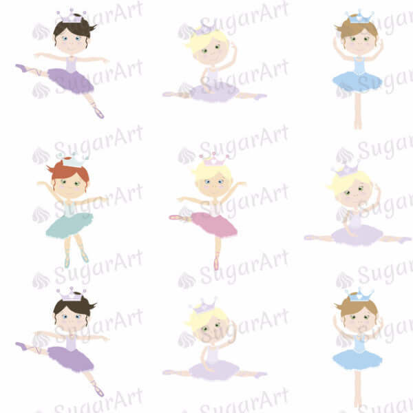 Lovely Ballerinas - 1.5 inch - ESA008-Sugar Stamp sheets-Sugar Art