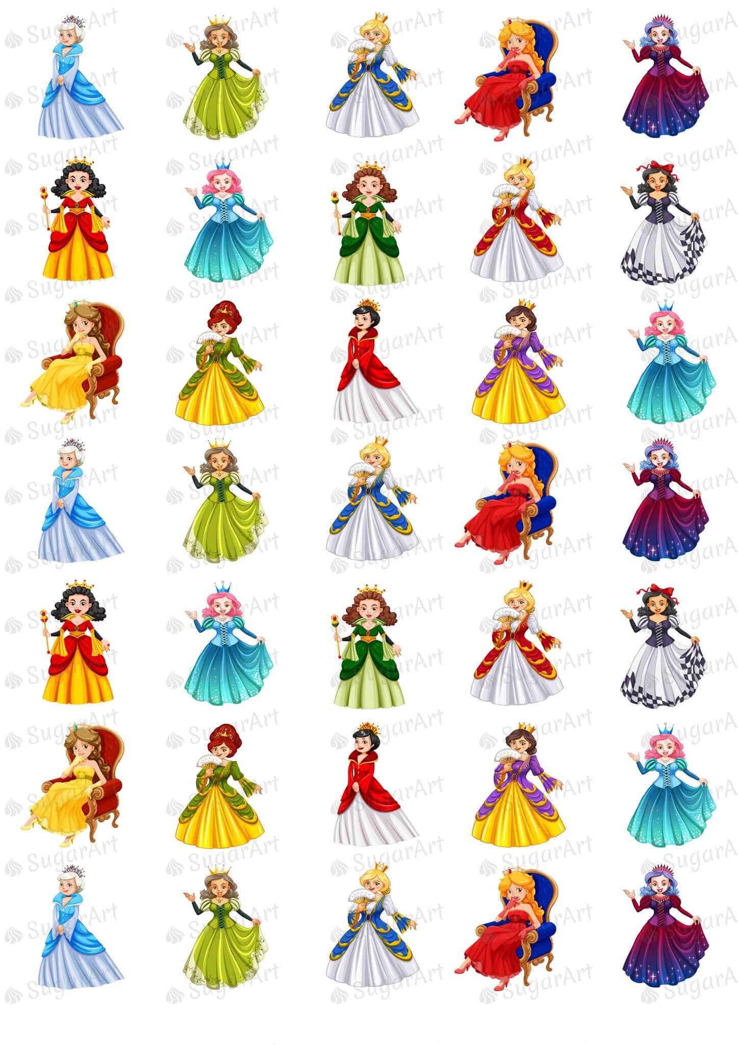 Princesses of Fairy Tales - ESA014-Sugar Stamp sheets-Sugar Art