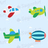 Colourful Airplane Collection - ESA015-Sugar Stamp sheets-Sugar Art