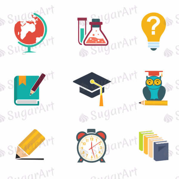 School Elements Collection. Graduation - ESA023-Sugar Stamp sheets-Sugar Art