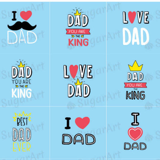 Best Dad! Happy Father Day! - ESA026-Sugar Stamp sheets-Sugar Art