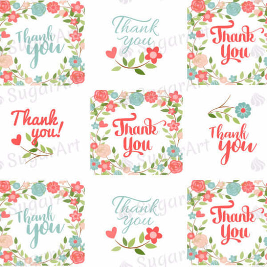 Thank you! - ESA030-Sugar Stamp sheets-Sugar Art