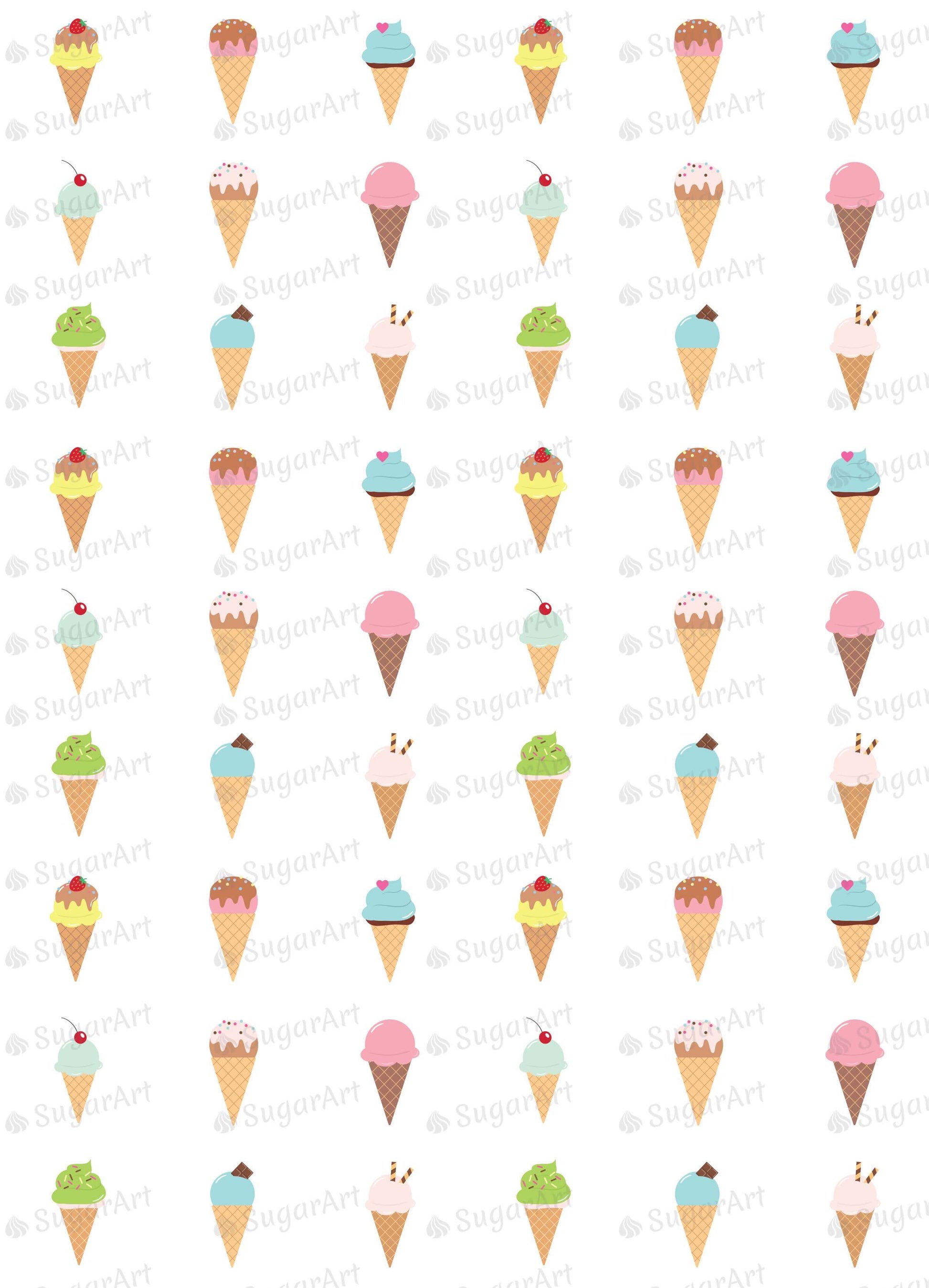 Ice Cream Cones Collection - ESA067-Sugar Stamp sheets-Sugar Art