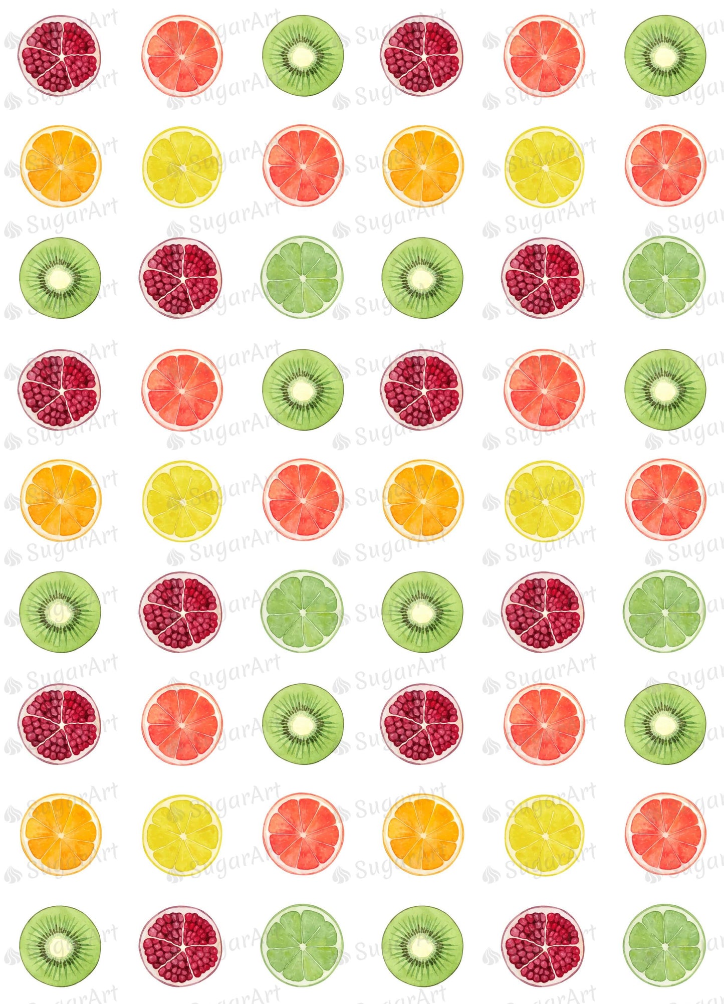 Round Fruit Slice Collection - ESA068-Sugar Stamp sheets-Sugar Art