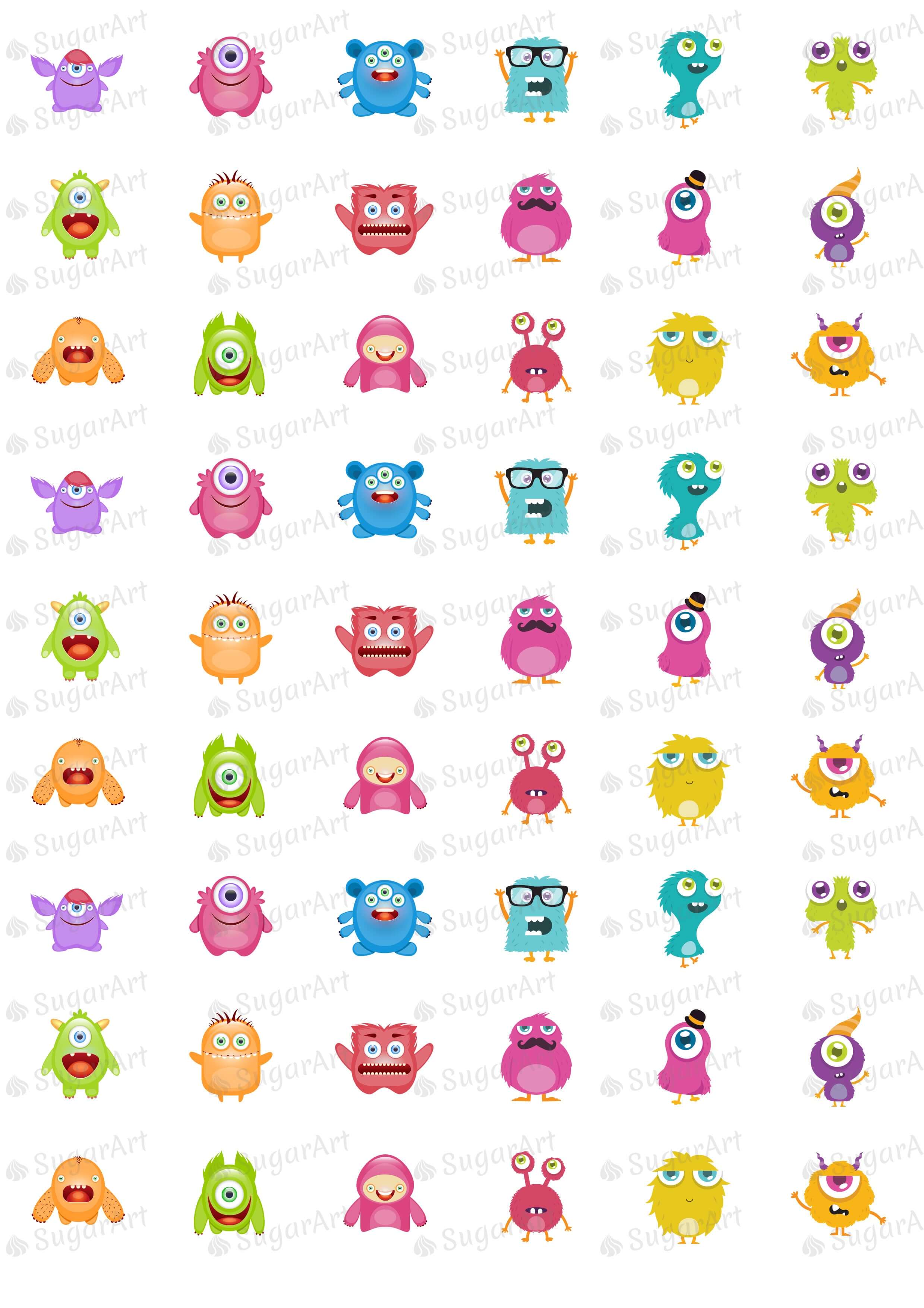 Cute Monsters - ESA074-Sugar Stamp sheets-Sugar Art