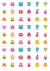 Cute Monsters - ESA074-Sugar Stamp sheets-Sugar Art