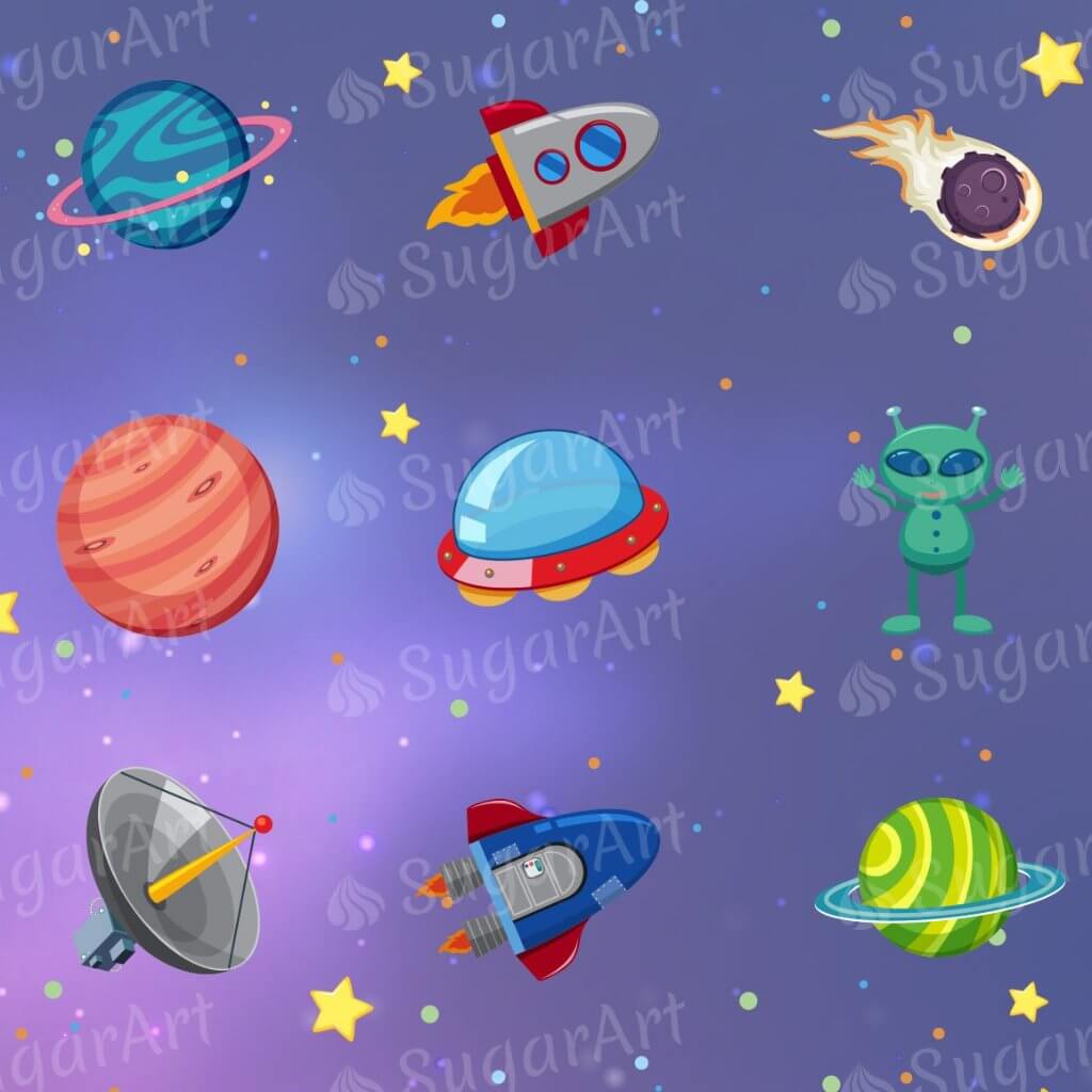 Space Collection, Galaxy Background - ESA080-Sugar Stamp sheets-Sugar Art