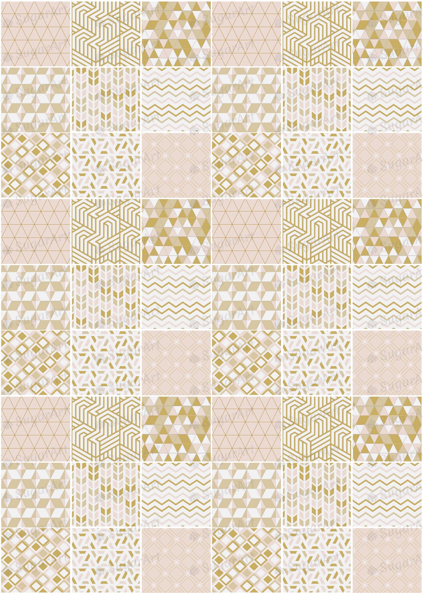 Golden Pink Geometric Pattern - ESA084.