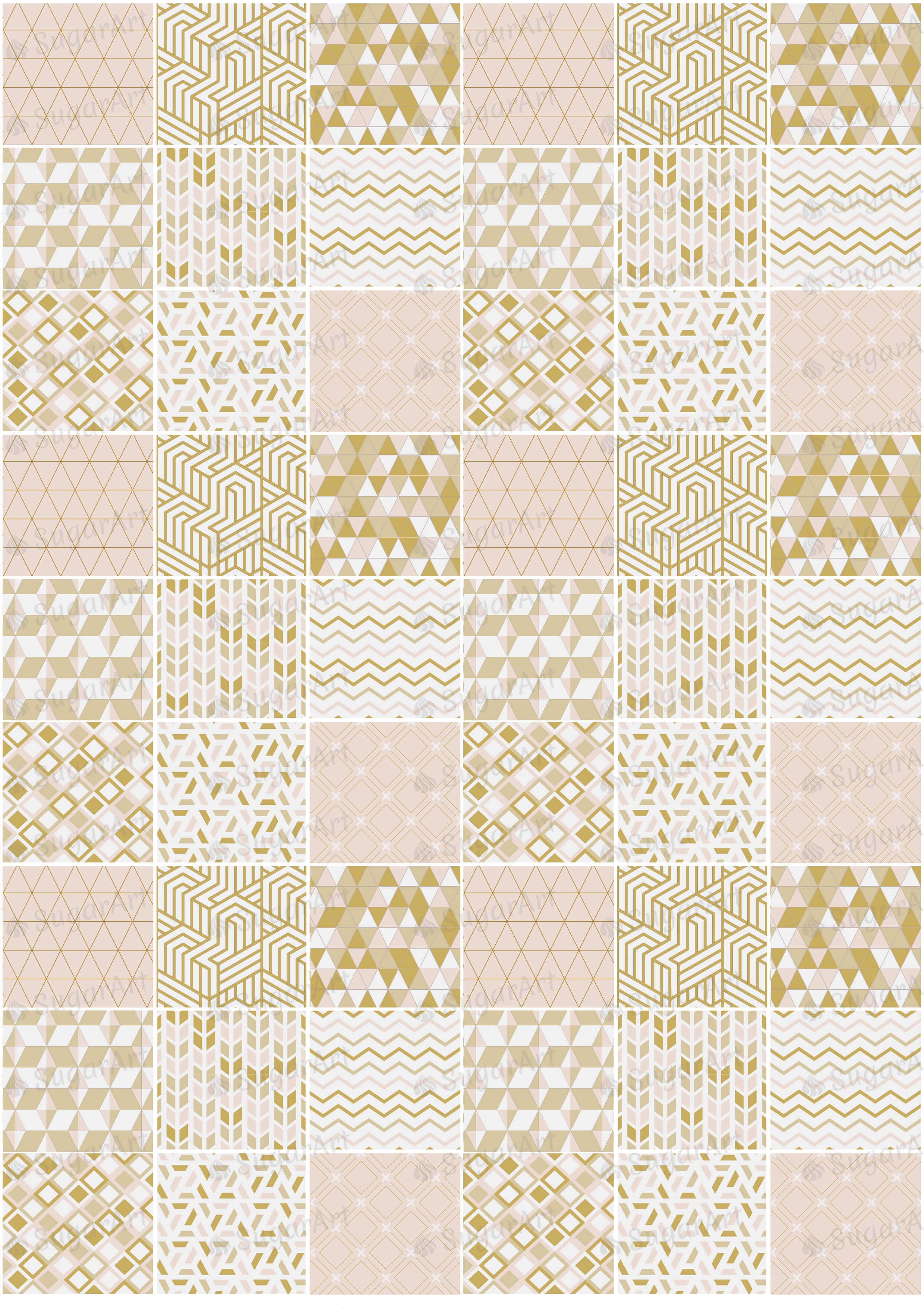 Golden Pink Geometric Pattern - ESA084.