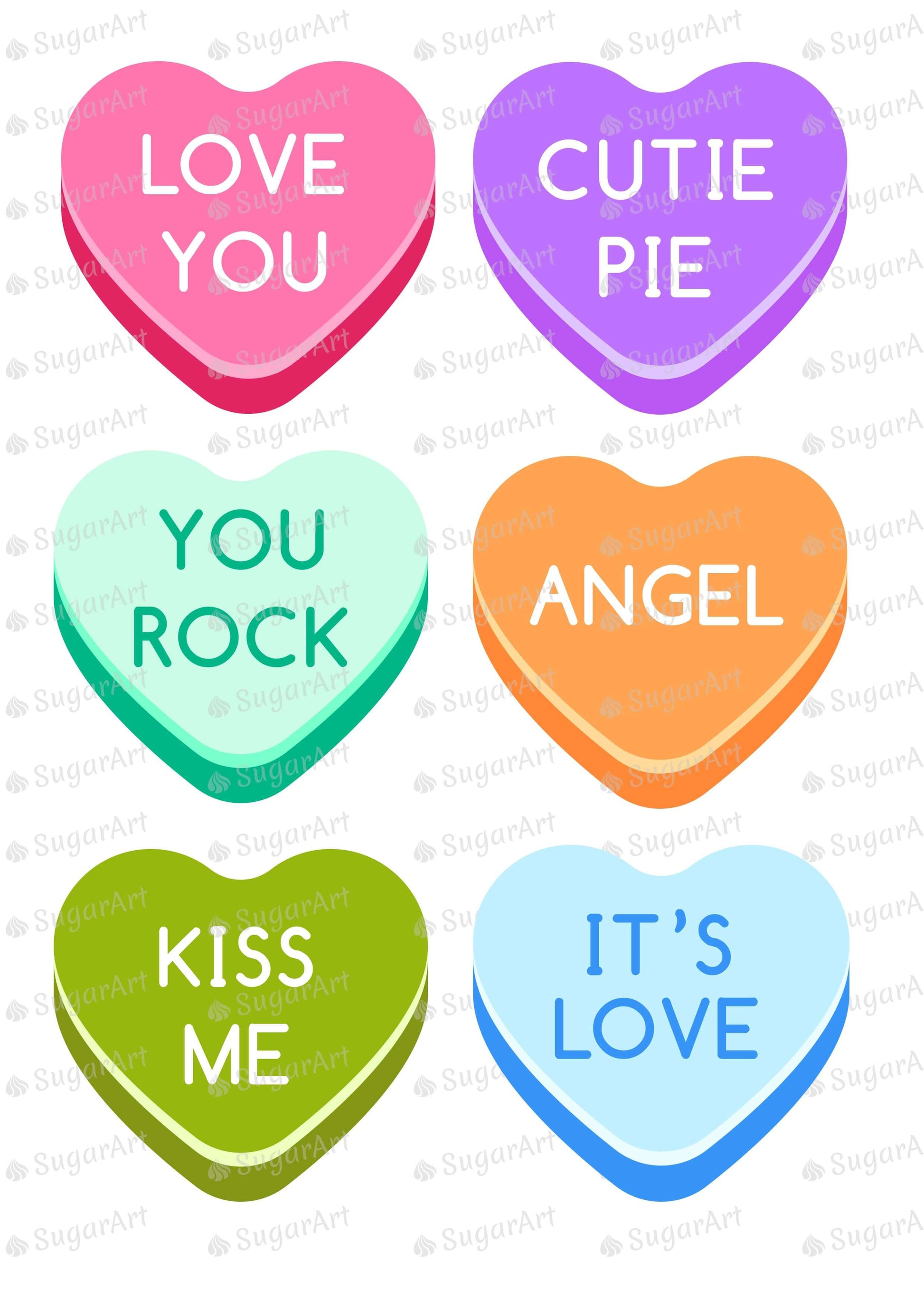 Six Giant Sweetheart Valentine Candies - ESA118.