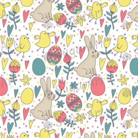 Retro Easter Pattern - HSA006-Sugar Stamp sheets-Sugar Art