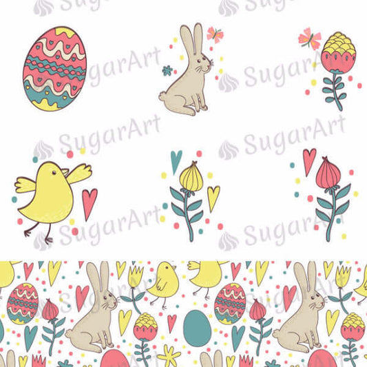 Retro Easter Elements and Pattern - HSA007-Sugar Stamp sheets-Sugar Art