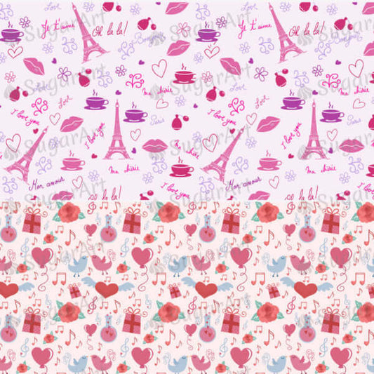 Lovely Valentine pattern - HSA010-Sugar Stamp sheets-Sugar Art