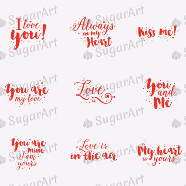 Love Quotes Collection - HSA012-Sugar Stamp sheets-Sugar Art
