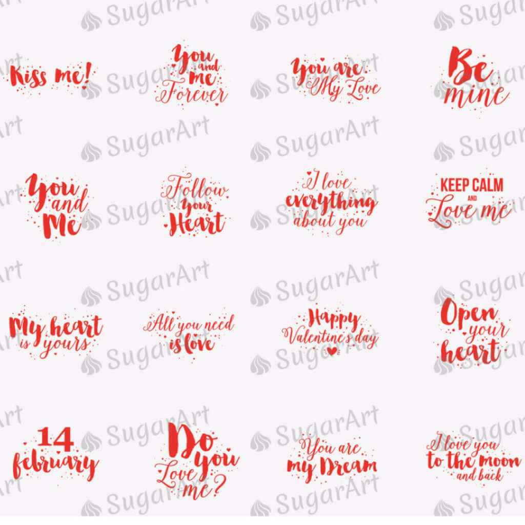 Love Quotes Collection - HSA012-Sugar Stamp sheets-Sugar Art